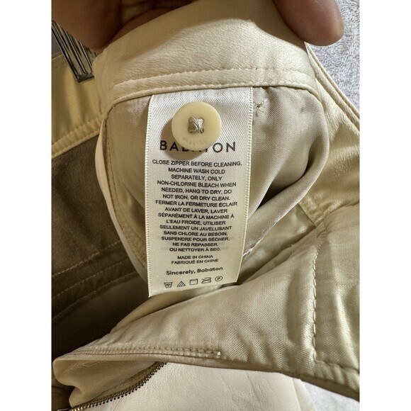 ARITZIA Babaton Vegan Leather Wide Leg Culottes Soft Sand 6 NWT - Picture 10 of 10